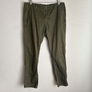 Civilianaire Jeanswear Pants 31 (34x29) Green Button Fly Made In USA Flaws